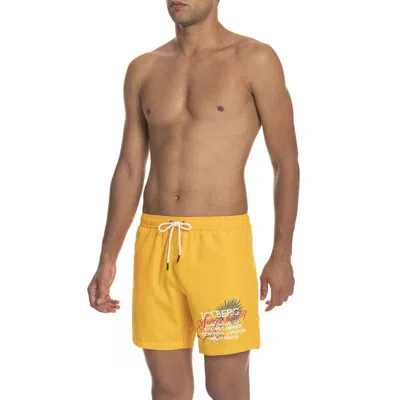 Shop Iceberg Polyester Men's Swimwear In Yellow