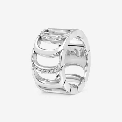 Shop Damiani Ssima 18k White Gold, Diamond Band Ring 20024704 In Silver