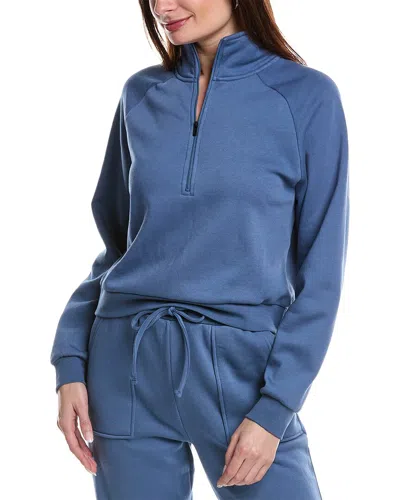 Shop Ivl Collective Cropped Half-zip Pullover In Blue