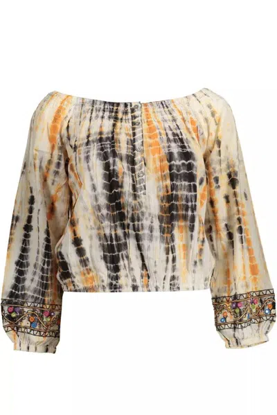 Desigual Beige Cotton Women Top In Beige