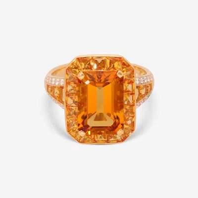 Shop Roberto Coin 18k Yellow Gold Diamond Citrine & Sapphire Art Deco Ring 3780119ay65x