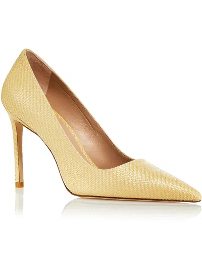 Shop Stuart Weitzman Womens Woven Pointed Toe Pumps In Gold