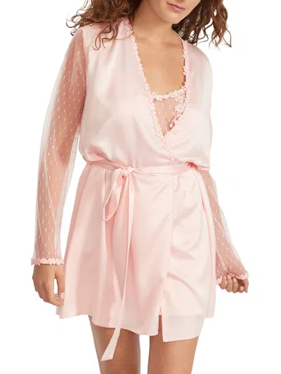 Shop Flora Nikrooz Women's Showstopper Charmeuse Robe In Pink