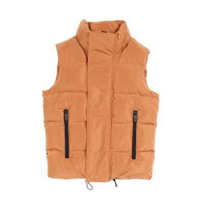 Shop Dsquared2 Puffer Vest Down Jacket Light Brown In Orange