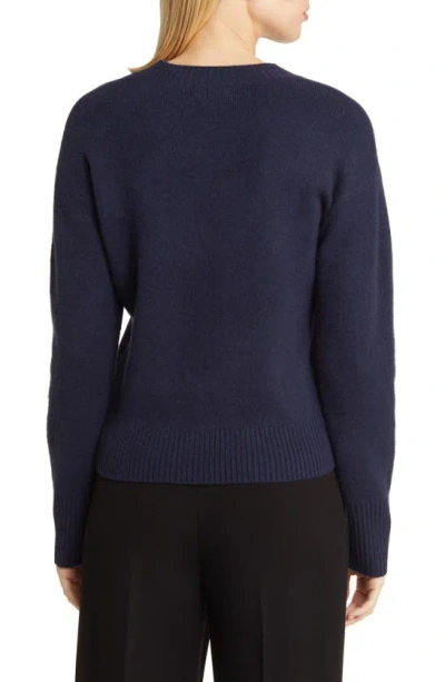Shop Nordstrom Wool & Cashmere Crewneck Sweater In Navy Blueberry