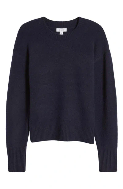 Shop Nordstrom Wool & Cashmere Crewneck Sweater In Navy Blueberry