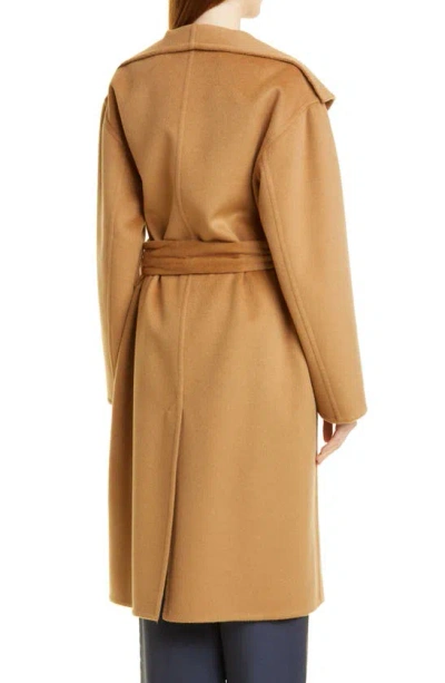 Shop Vince Drape Neck Hooded Wool & Cashmere Coat In Almond
