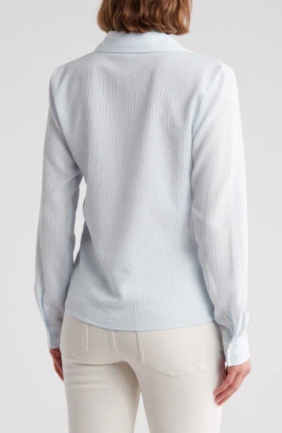 Shop Calvin Klein Air Flow Twist Front Shirt In White Breeze Blue