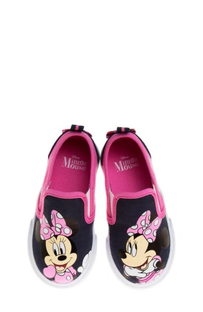 Shop Josmo X Disney® Kids' Minnie Mouse Slip-on Sneaker In Navy/ Fuchsia