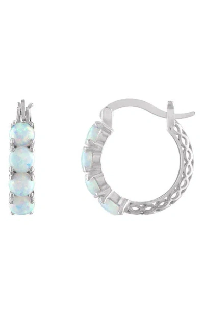 Shop Fzn Filigree Hoop Earrings In Opal