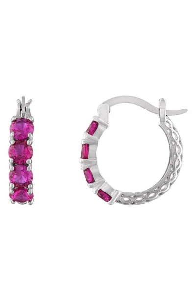 Shop Fzn Filigree Hoop Earrings In Ruby