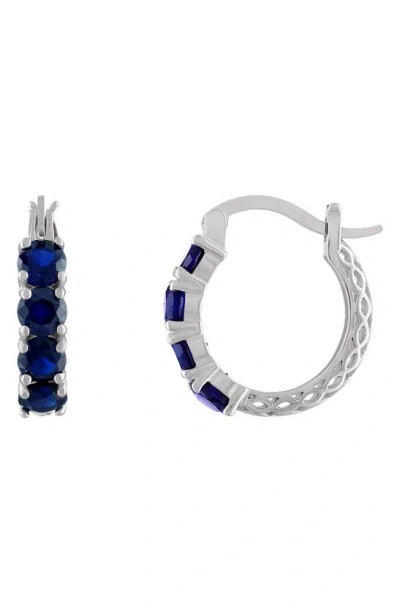 Shop Fzn Filigree Hoop Earrings In Sapphire