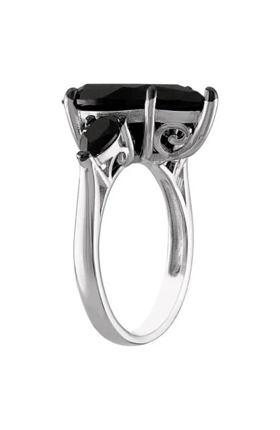 Fzn Black Spinel Teardrop Ring In Black