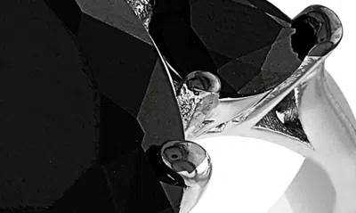 Fzn Black Spinel Teardrop Ring In Black