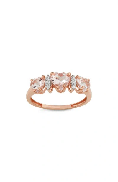 Shop Fzn 10k Gold Diamond & Morganite Heart Ring