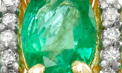 Fzn 10k Gold Diamond & Genuine Stone Ring In Emerald