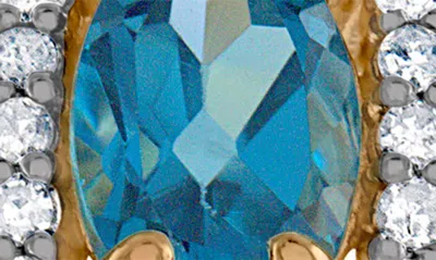 Shop Fzn 10k Gold Diamond & Semiprecious Stone Ring In London Blue Topaz