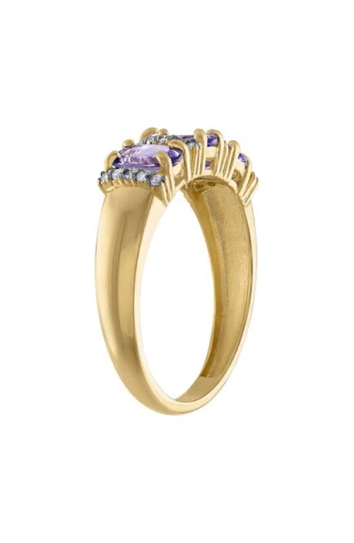 Shop Fzn 10k Gold Diamond & Semiprecious Stone Ring In Tanzanite