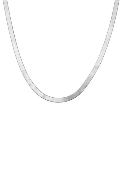 Shop Fzn Herringbone Chain Necklace In White Gold