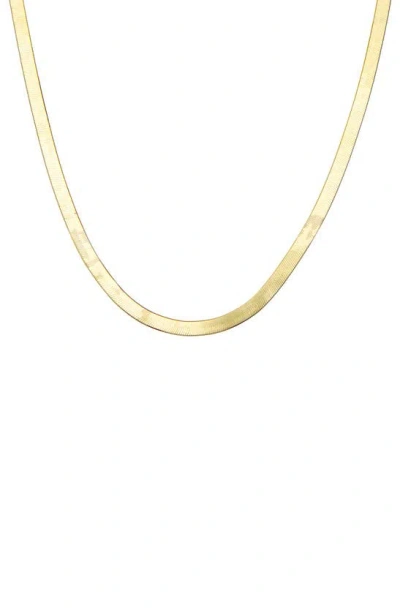 Shop Fzn Herringbone Chain Necklace In Yellow Gold