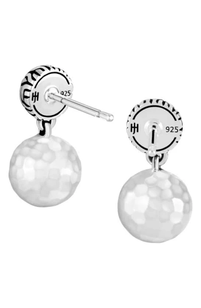 John Hardy Hammered Drop Stud Earrings In Silver