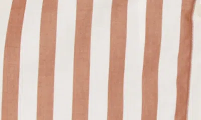 Shop Nordstrom Rack Stripe Tie Waist Shirtdress In Rust- Ivory Cabana Stripe