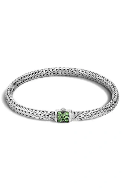 Shop John Hardy Classic Chain Bracelet In Silver/ Tsavorite