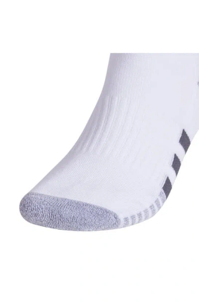Shop Adidas Originals Cushioned 3.0 3-pack Low Cut Socks In White/ Grey