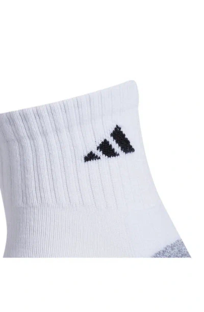 Shop Adidas Originals Climacool 3-pack Quarter Length Socks In White/ Grey/ Indigo Blue