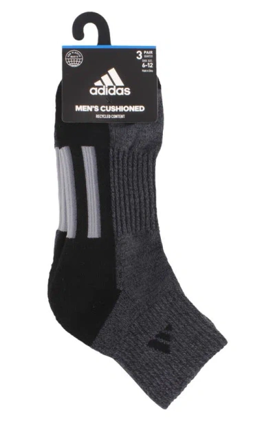 Shop Adidas Originals Climacool 3-pack Quarter Length Socks In Black/ Grey