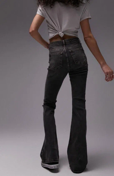 Shop Topshop Jamie Flare Stretch Denim Jeans In Grey