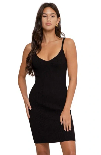 Shop Blu Pepper Rib Knit Body-con Dress In Black