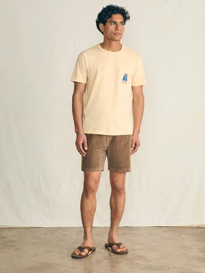 Shop Faherty Short-sleeve Surfrider Sunwashed Pocket T-shirt In Sunny Days