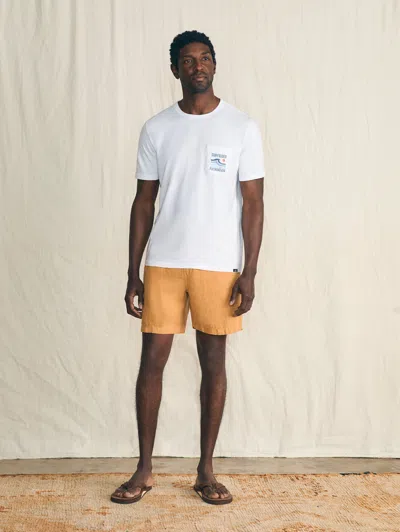 Shop Faherty Short-sleeve Surfrider Sunwashed Pocket T-shirt In White