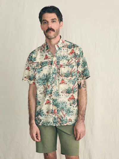 Shop Faherty Shorelite Short-sleeve Tech Shirt In Scenic Safari