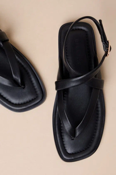 Shop Billini Vander Black Strappy Ankle Wrap Thong Sandals