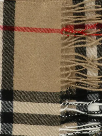 Shop Burberry Check Scarf In Beige