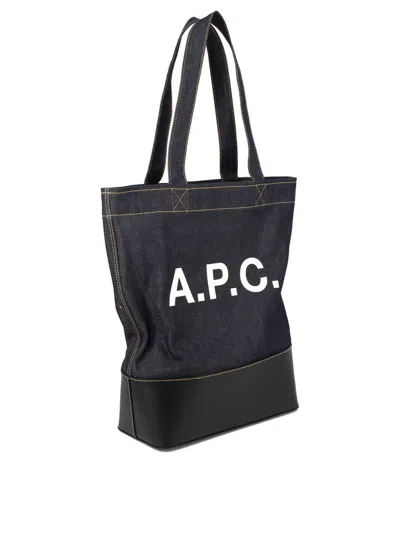 Shop Apc A.p.c. "axel" Tote Bag In Blue