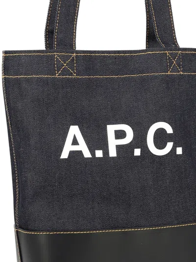 Shop Apc A.p.c. "axel" Tote Bag In Blue