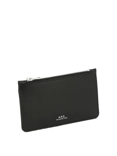 Shop Apc A.p.c. "walter" Zippered Card Holder In Black