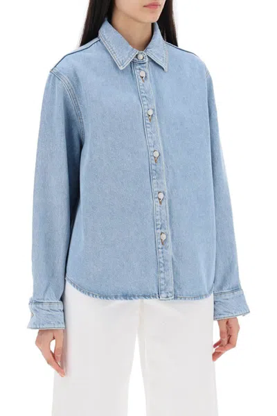 Shop Magda Butrym Denim Overshirt In Blu
