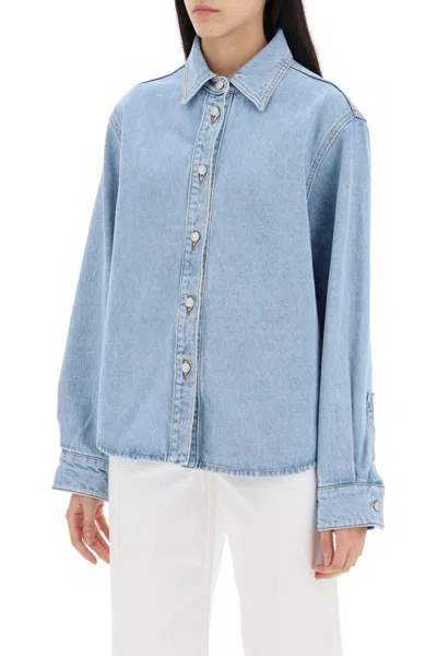 Shop Magda Butrym Denim Overshirt In Blu