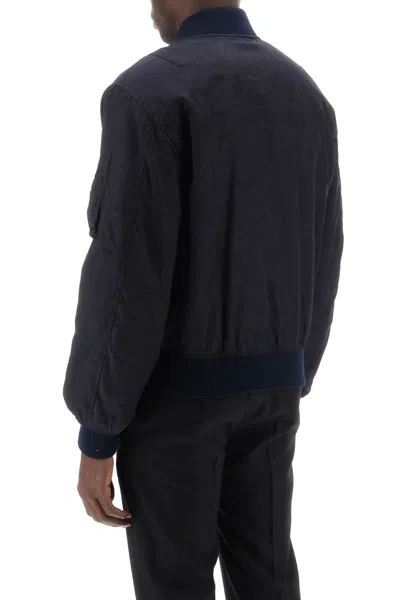 Shop Versace Barocco Bomber Jacket In Blu