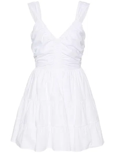 Shop Liu •jo Liu Jo Short Cotton Dress With Open Back In White