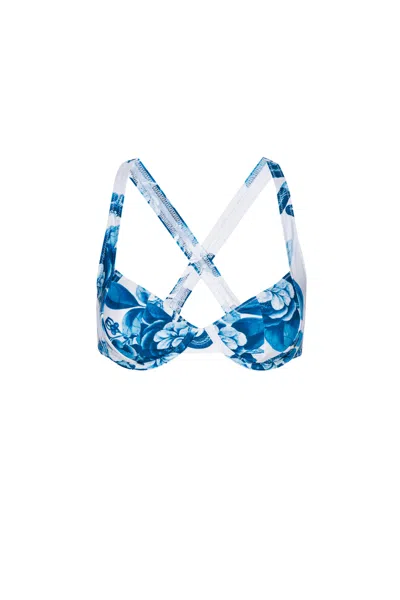 Shop Pf24 Luz Bikini Top In Eden Blue