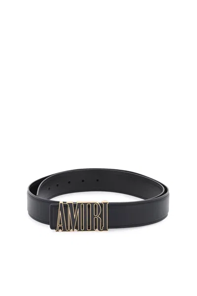 Shop Amiri Logo Buckle Belt In Black