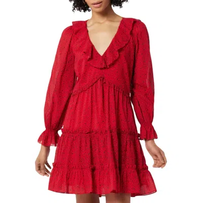 Shop Joie Adanson Mini Cotton Dress In True Red Plum Perfect In Multi