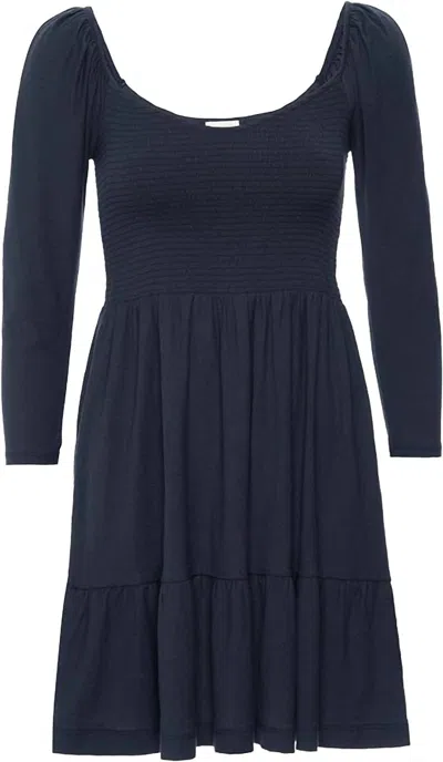 Shop Nation Ltd Noel Babydoll Dress In Navy In Blue