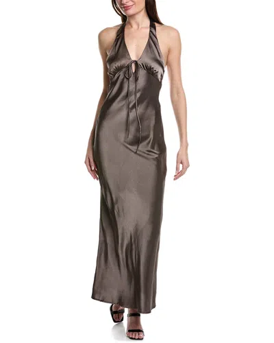 Shop Moonsea Halter Maxi Dress In Grey