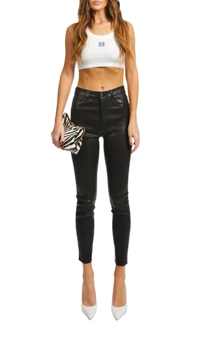 Shop L Agence Adelaide Leather Jeans In Black